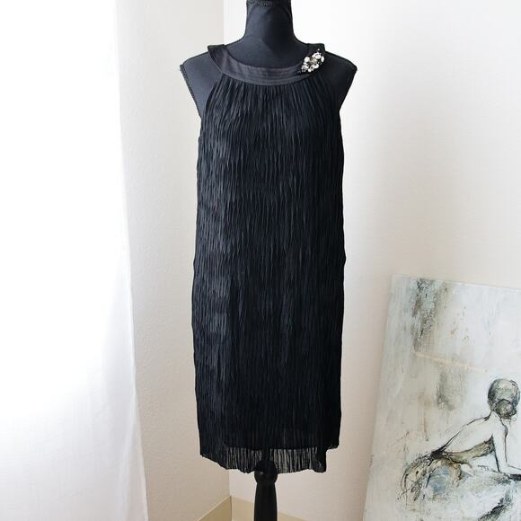 Taylor women's textured black shift dress size 6 S - Picture 1 of 6